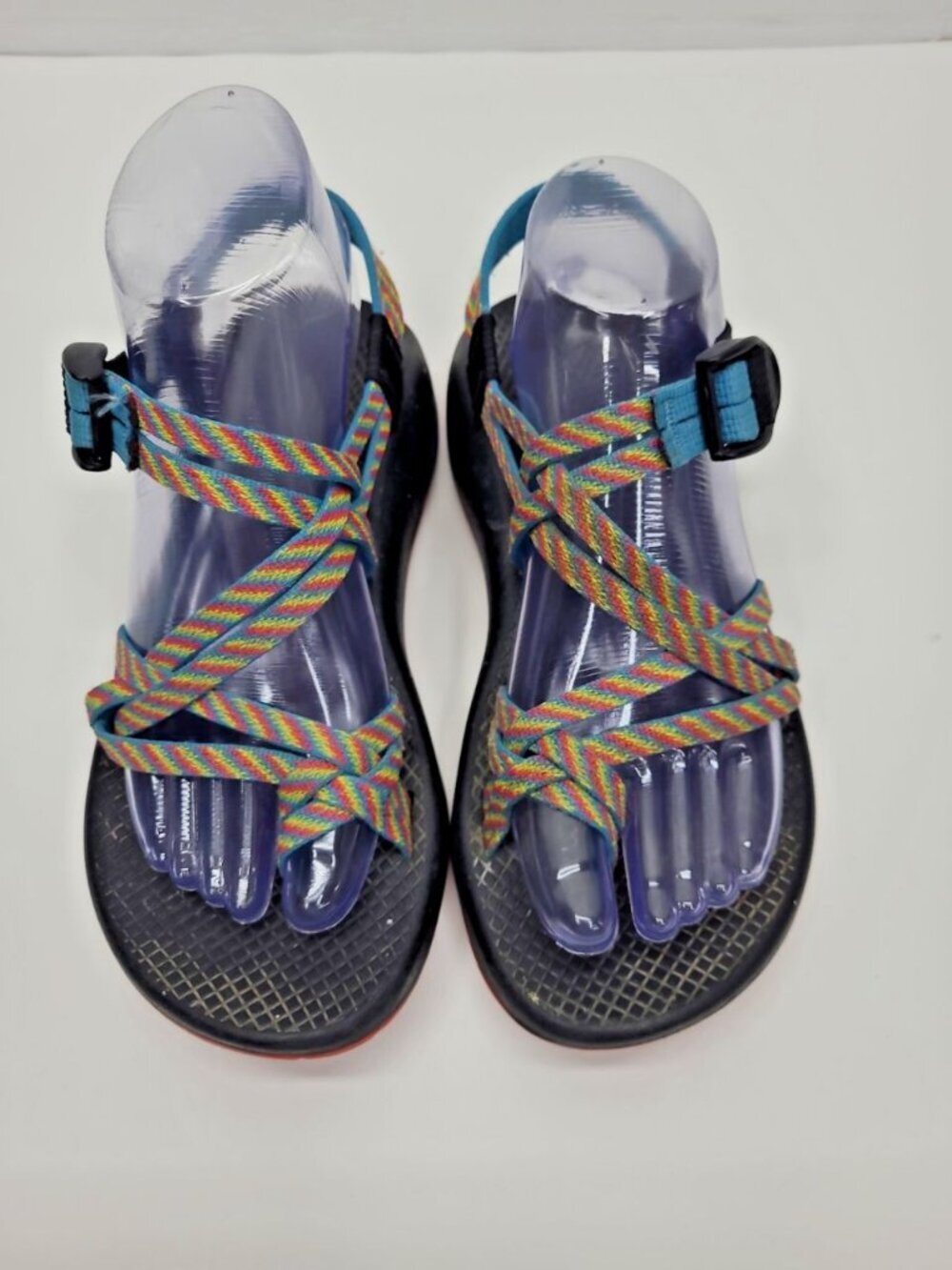 Chaco Double Strap Women's Size 8 Sandals Hiking Toe Loop Fiesta Rainbow